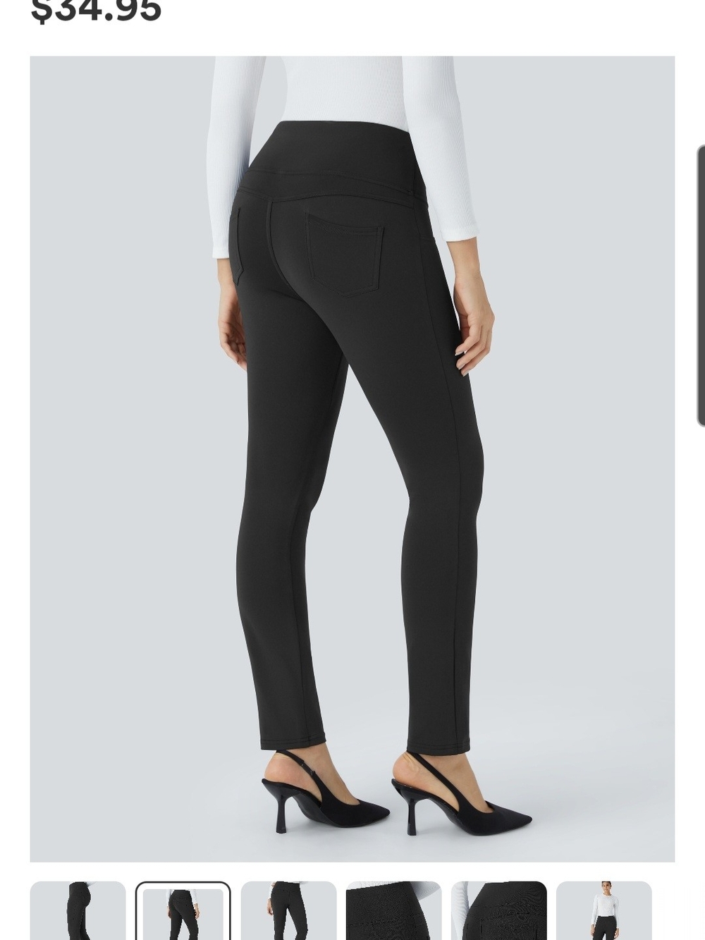HALARA Black High-Waist Ponte Leggings Pants